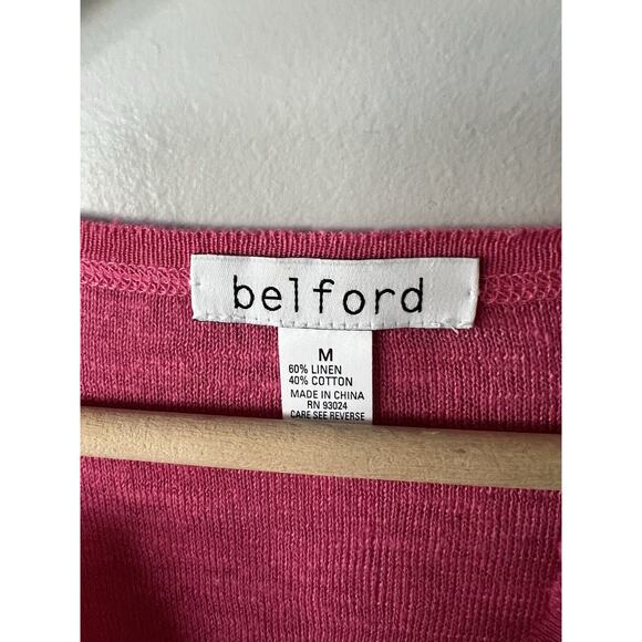 Belford Pink Linen Blend Tunic Length Sweater Medium - Picture 3 of 4